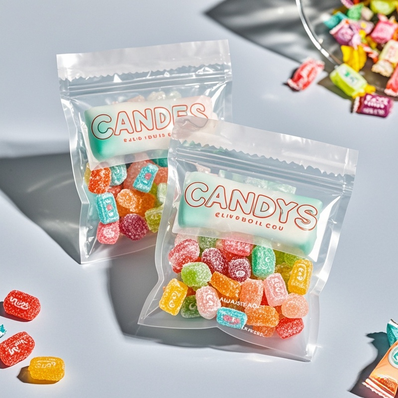 Wholesale Custom Printed Transparent Flat Pouch with Ziplock for Sweet Candy - image 3