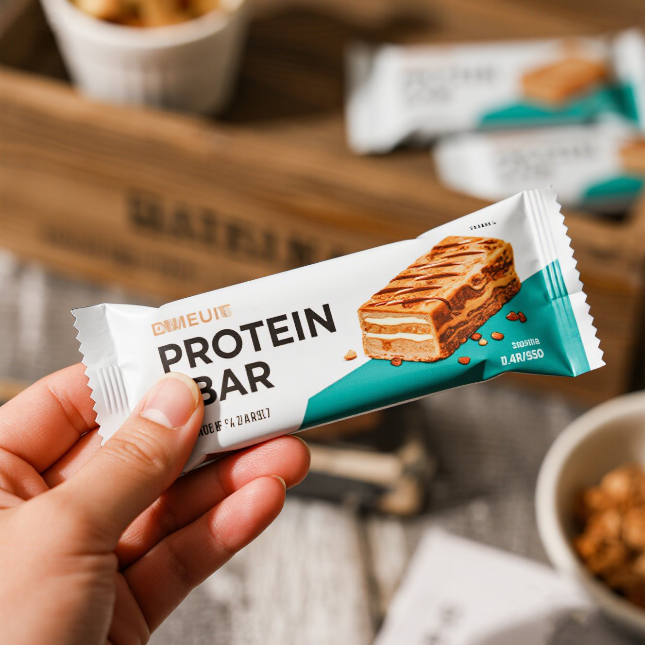 Custom Printed Matte Finish Back Side Seal Bag with Zigzag for Single Protein Bar - image 4