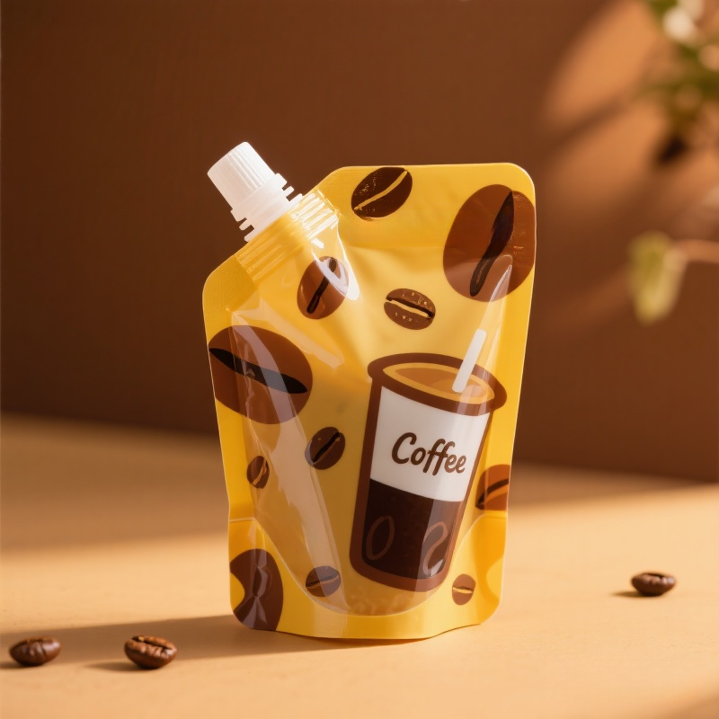 Customized Recyclable Transparent Spout Top Spout Pouch for Coffee Drink - image 5