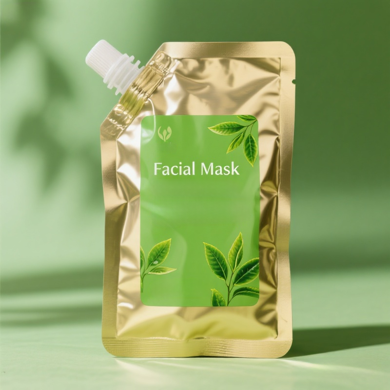 Customized Metallic Durable High Barrier Spout Pouch with Nozzle for Facial Mask
