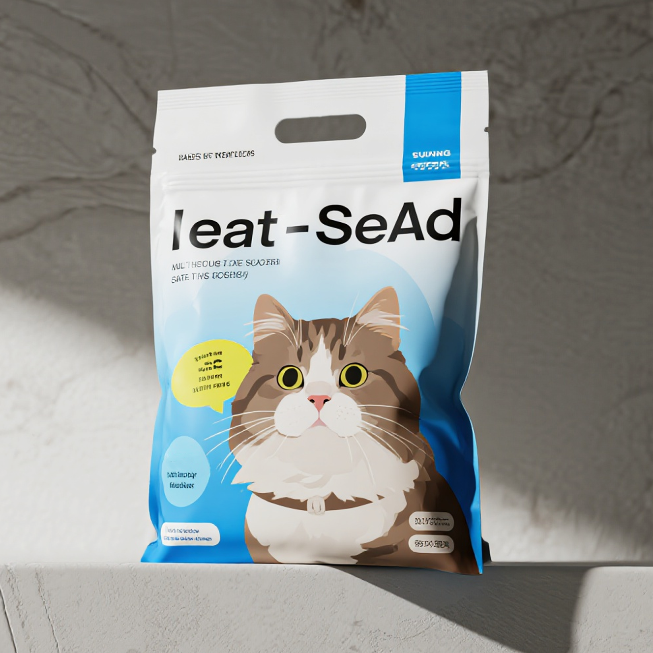 Customized Size Leakproof Large Flat Pouch with Handle Hole for Cat Litter - image 7