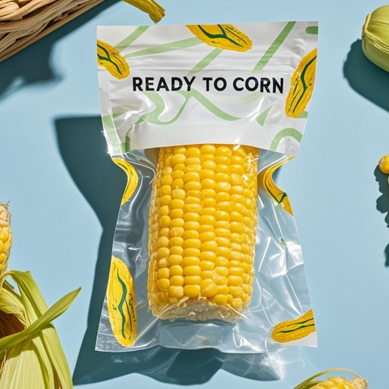 Customized Logo Transparent Vaccum Bag for Corn Vegetable Mylar Bag - image 5
